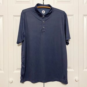 Toes on the Nose Performance Polo Shirt Short Sleeve Navy Striped Golf Size XL